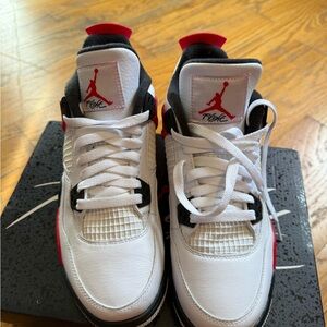 Jordan Kids White and Red Sneakers